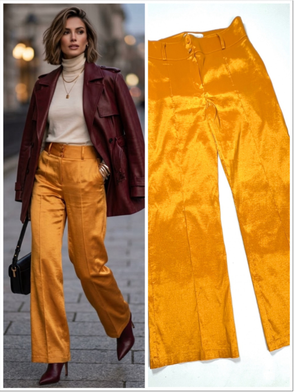 Anthropologie Womans Trousers Size 10 Orange Wide Leg Pants